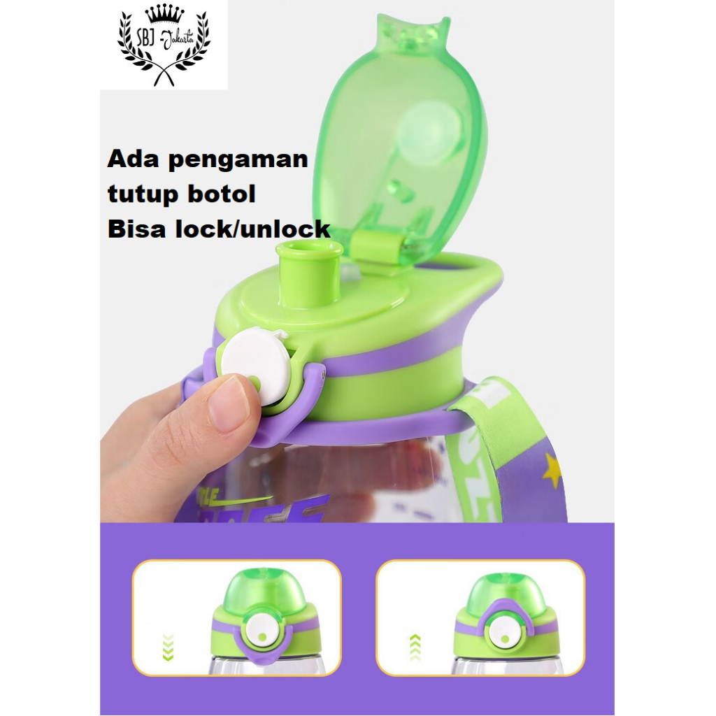 BOTOL MINUM ANAK TRITAN BPA FREE Anti Bocor 610 ml Original Mickey Minnie Disney