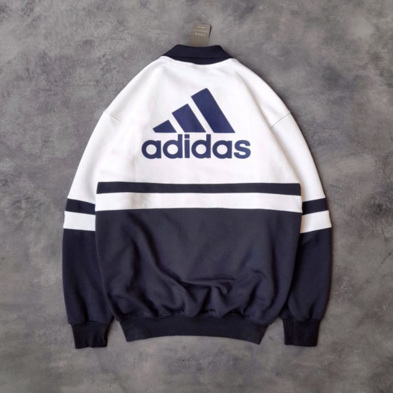 0RUGBY CREWNECK SWEATER ADIDAS VINTAGE FULLTAG & LABEL