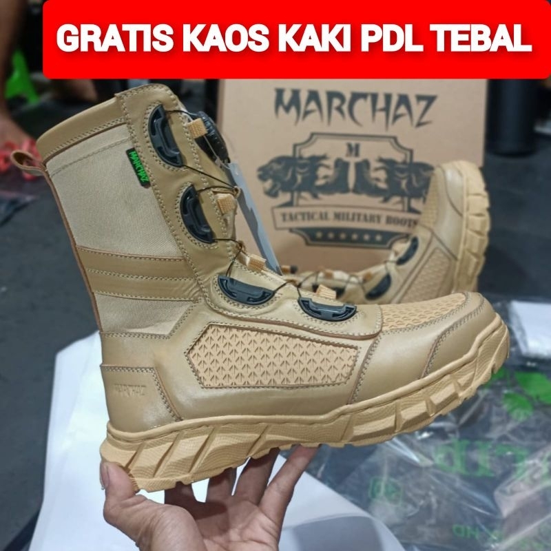 SEPATU PDL TALI PUTAR SARANG TAWON WARNA CREAM KULIT SAPI ASLI MERK MARCHAZ SEPATU PDL DINAS LAPANGAN UNTUK SATPOL PP PNS