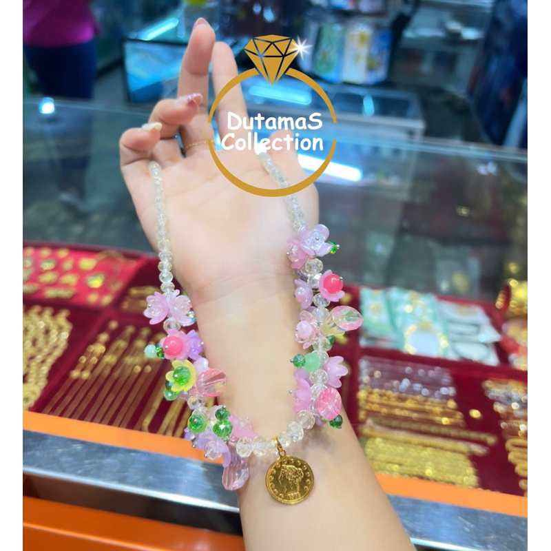 Kalung Variasi dengan Liontin Koin Berat 0,55gram Emas Asli Kadar 375% / 8K (bisa dijual kembali)