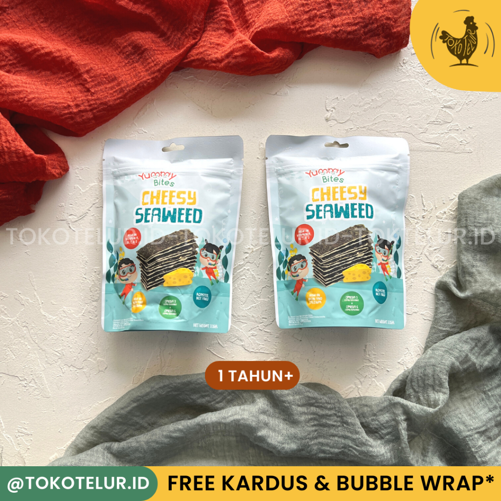 YUMMY BITES - Cheesy Seaweed Cemilan Snack Anak Rumput Laut Rasa Keju