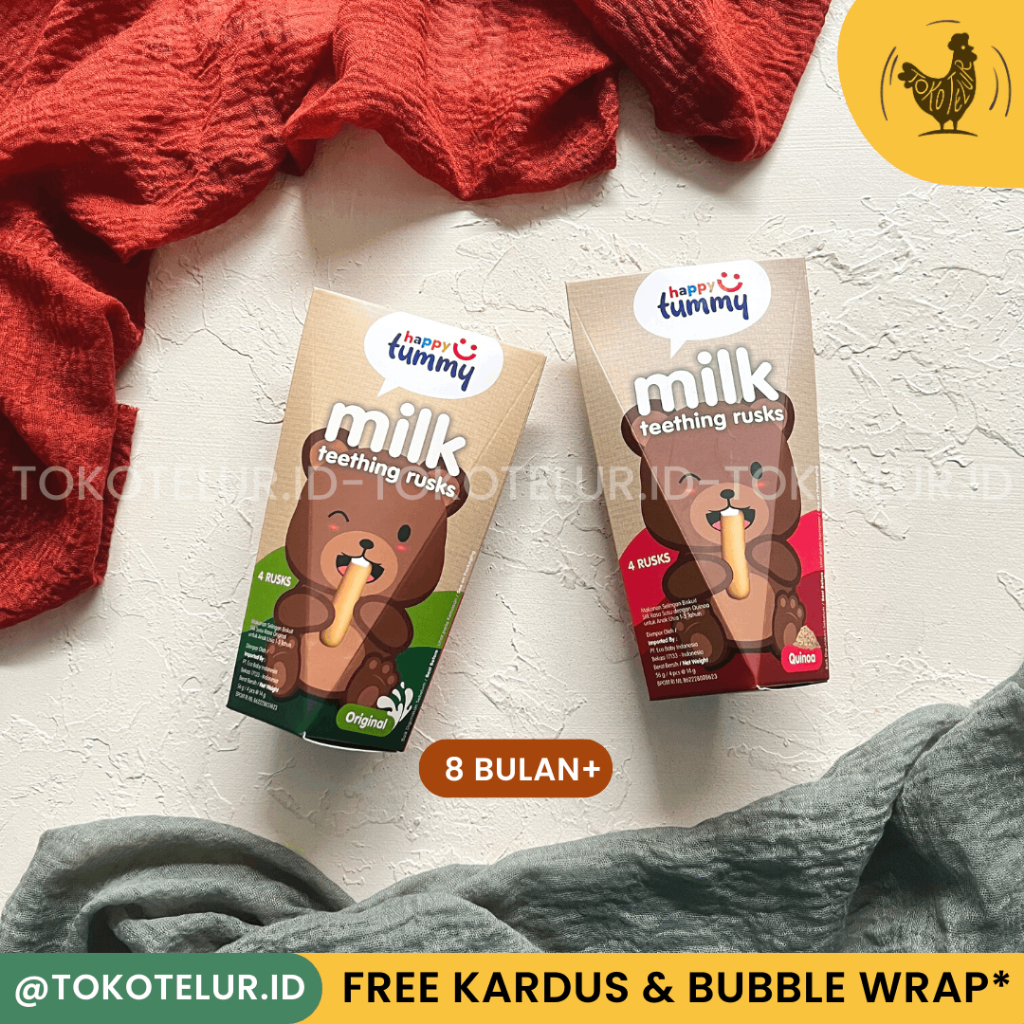 HAPPY TUMMY - Milk Teething Rusk / Snack MPASI Fingger Food HALAL