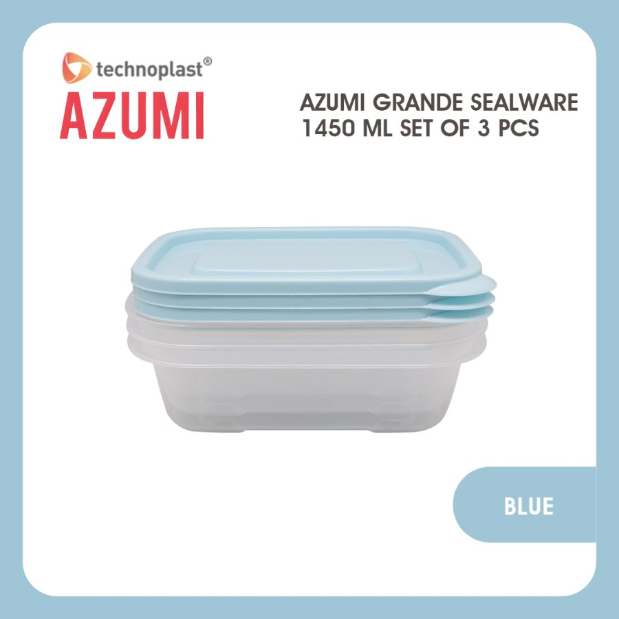 AZUMI GRANDE SEALWARE / KOTAK PENYIMPANAN 1450 ML SET OF 3 PCS