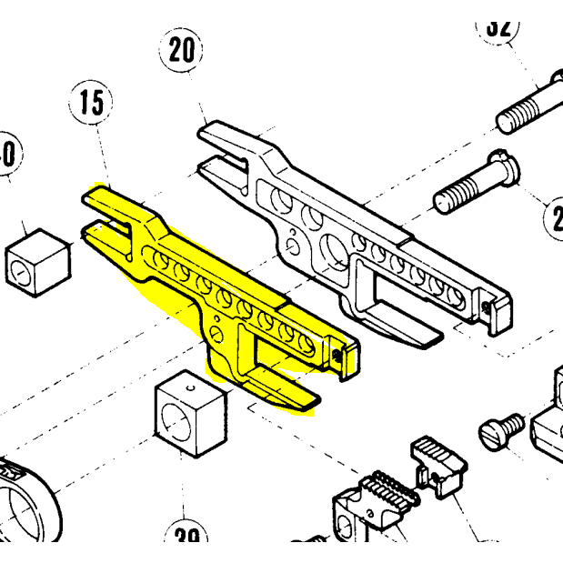 201093A Main Feed Bar / 201096A Diff Feed Bar Mesin Jahit Obras Neci R57