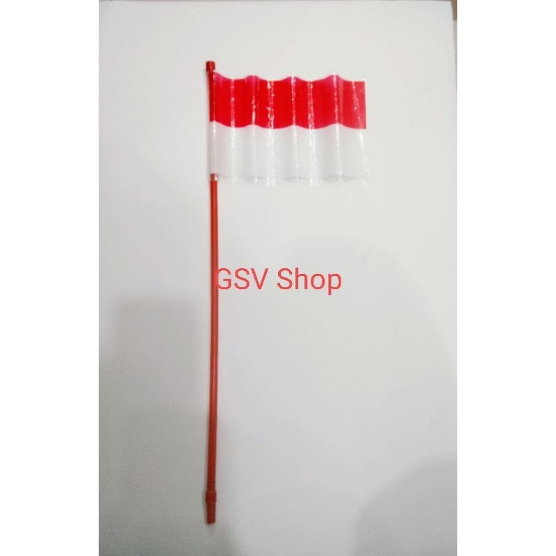 (Per Pack) Bendera Merah Putih Stik Plastik Pluit