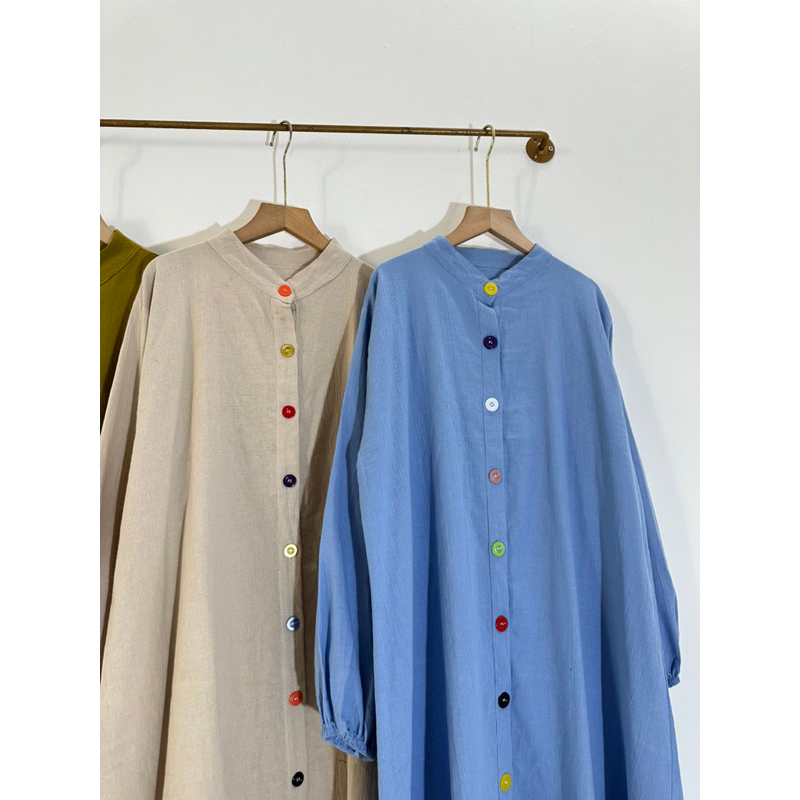 Long tunik kancing color