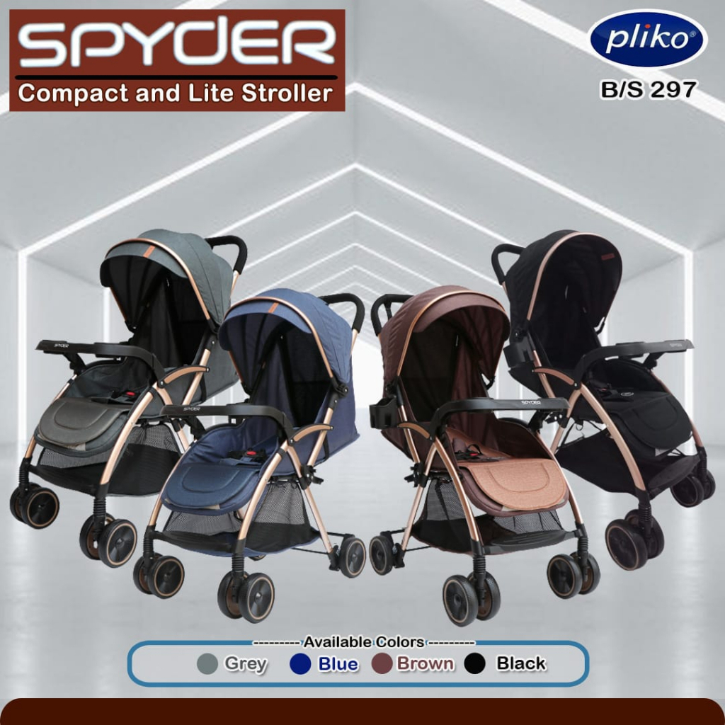 Stroller Pliko Spyder 297 Gold Frame Kereta Dorong Bayi