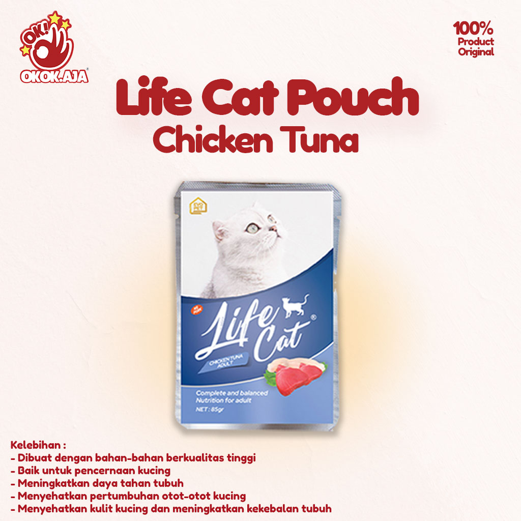 Makanan kucing basah murah LIFE CAT pouch 85g / LIFE CAT sachet