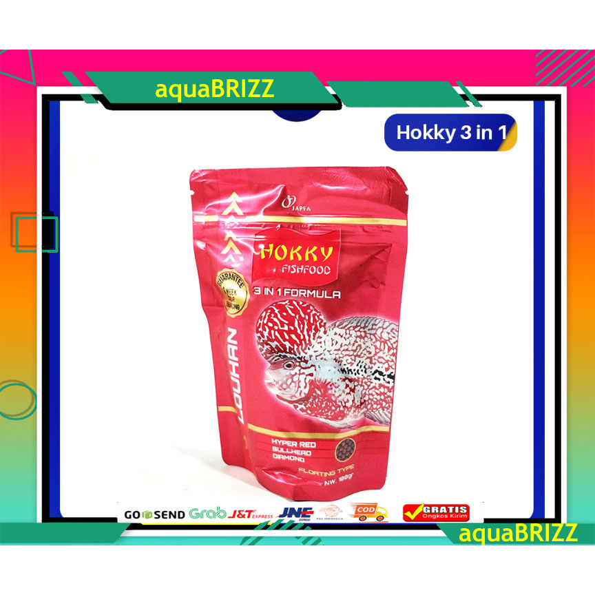 HOKKY 3 IN 1 FORMULA 100 GR FLOATING TYPE PELET LOUHAN / PELET IKAN LOHAN