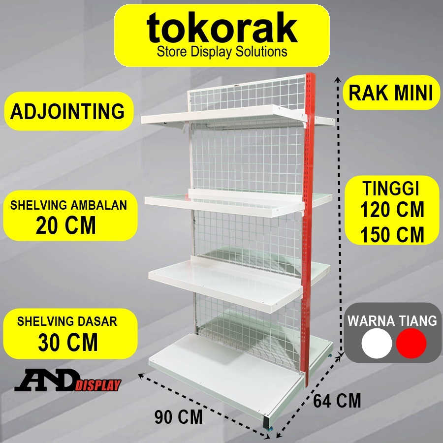 RAK MINIMARKET SUPERMARKET DOUBLE ADJOINTING MINI 20 CM RAK GONDOLA ISLAND ANDDISPLAY