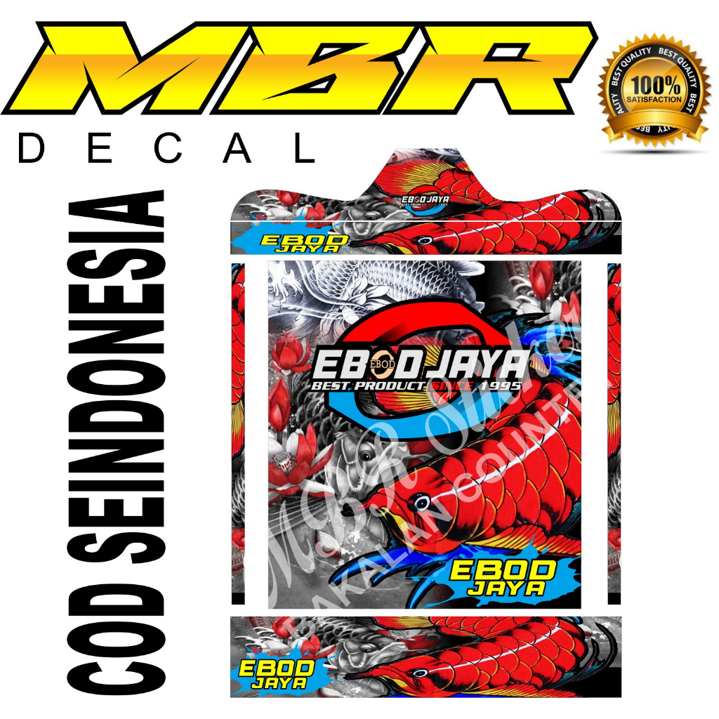 stiker replika sangkar ebod arwana,ebod merah,stiker sangkar kotak