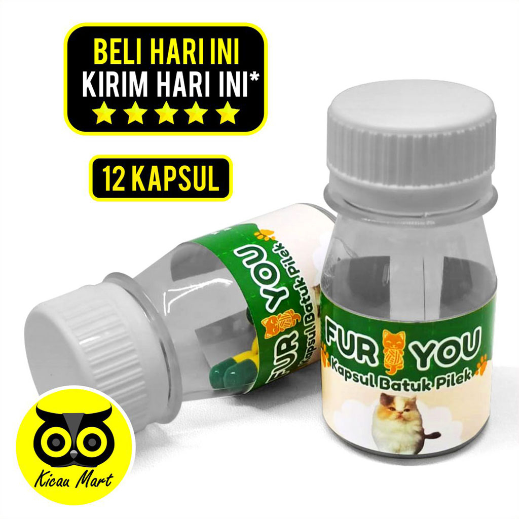 Obat Batuk Pilek Kucing Fur You Kapsul Batuk Pilek Kemasan Dark Green Obat Flu Batuk Pilek Ingus Ingusan Bersin Hidung Mampet Akut Kucing Cat Kitten Adult Anabul