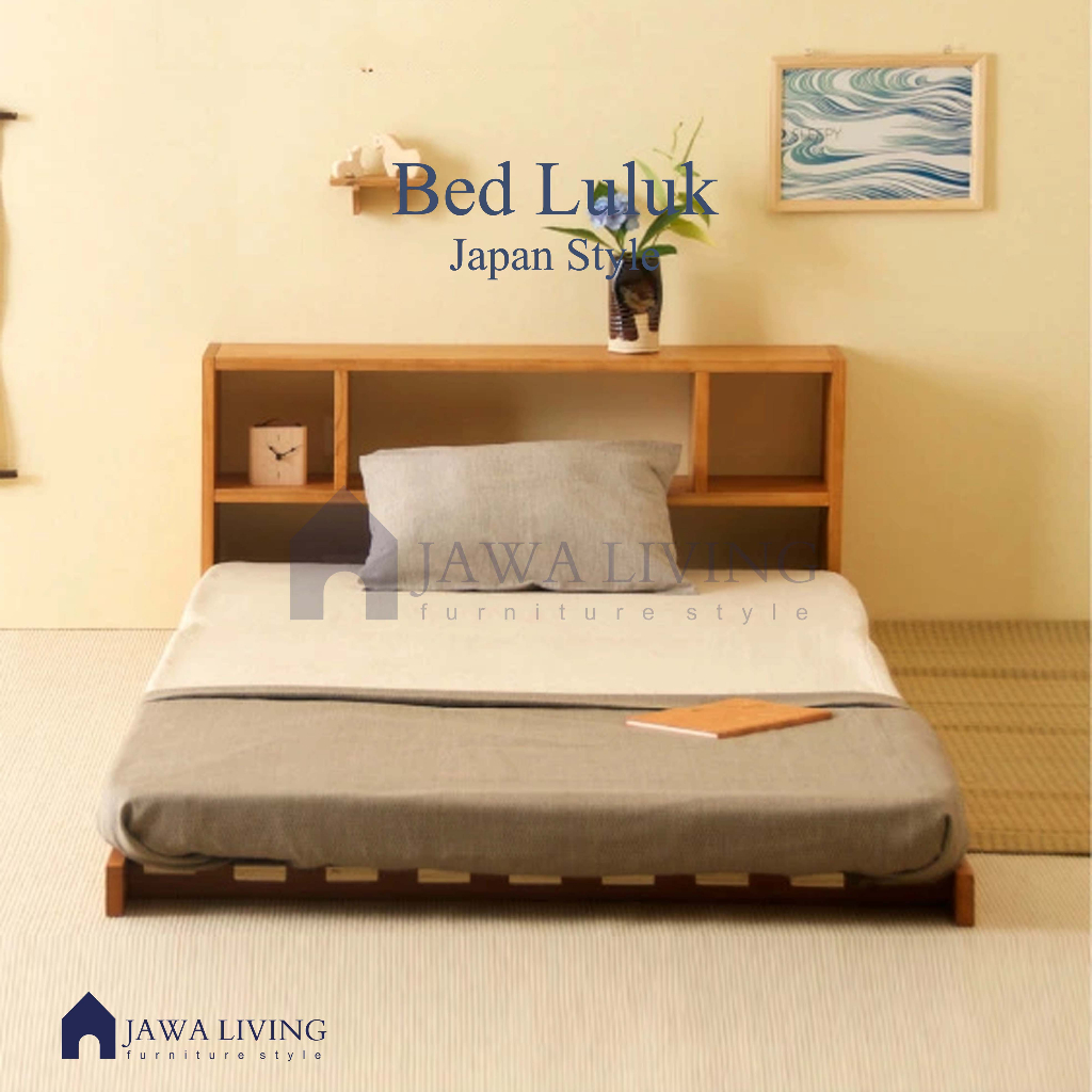 JAWALIVING Bed luluk Tempat Tidur Minimalis Dipan Lantai Minimalis Divan Lesehan kayu Jati Dipan min