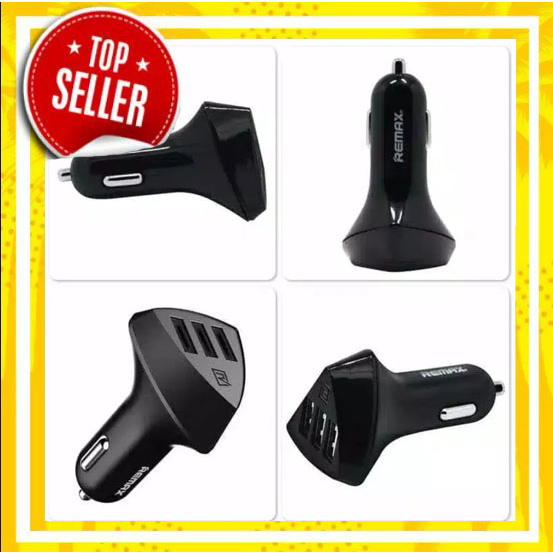 (TOPSELLER1) Cas Mobil Charger Mobil REMAX Dengan 3 USB - Car Charger REMAX 3Usb Fast Charging