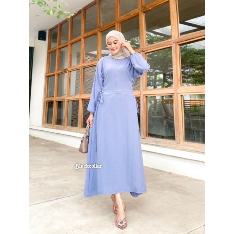 Gamis crinkle airflow polos drees muslim wanita  dewasa elegan simple busui terbaru