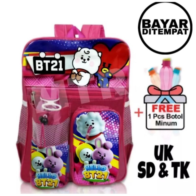 TAS RANSEL ANAK CEWE/PEREMPUAN SD BERHADIAH BOTOL MINUM PLASTIK,MURAH MERIAH BERKUALITAS