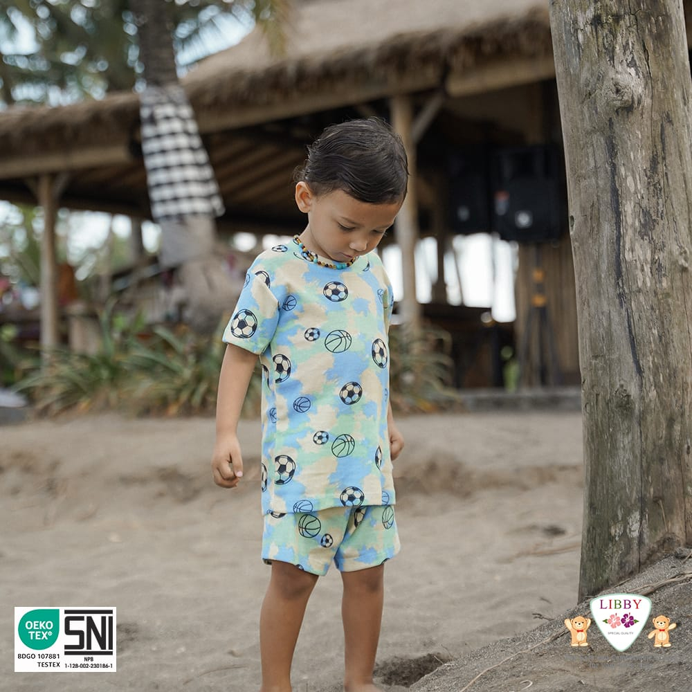 Libby Setelan Oblong TIPIS NB-XXL Setelan Pendek Panjang Happy Farm Boy Girl Series Lembut CBKS