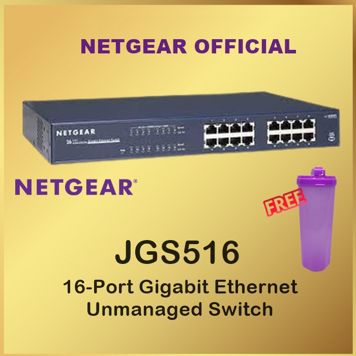 Netgear JGS516 16 Port Gigabit Ethernet Unmanaged Switch JGS 516