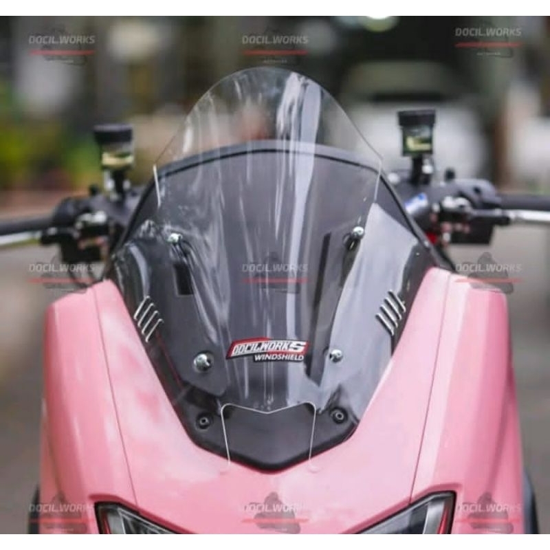 Windshield Visor Model TDR Sirip Hitam Smoke Bening Yamaha Nmax New Old Kualitas Terbaik
