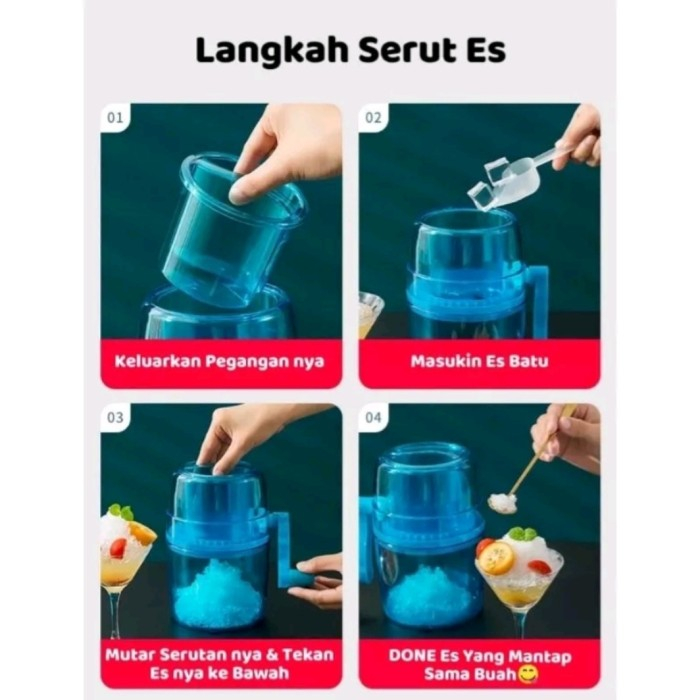 ALAT SERUT ES BATU PORTABLE ICE SHAVER MESIN SERUTAN ES PUTAR MANUAL