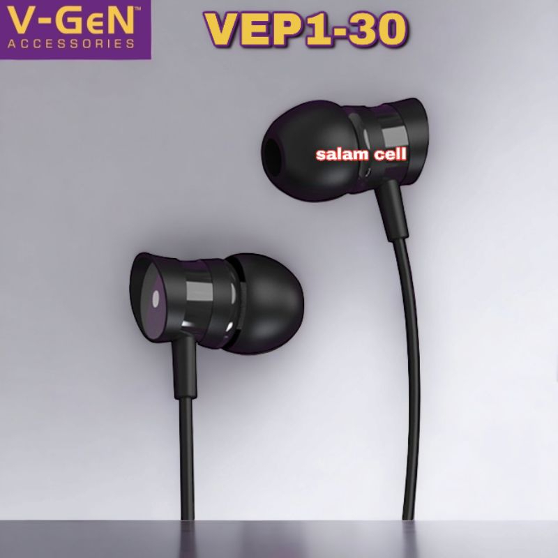 Headset V-GEN VEP1-30 PREMIUM IN EAR WIRED EARPHONES WITH MIC Original Vgen Vep1 30