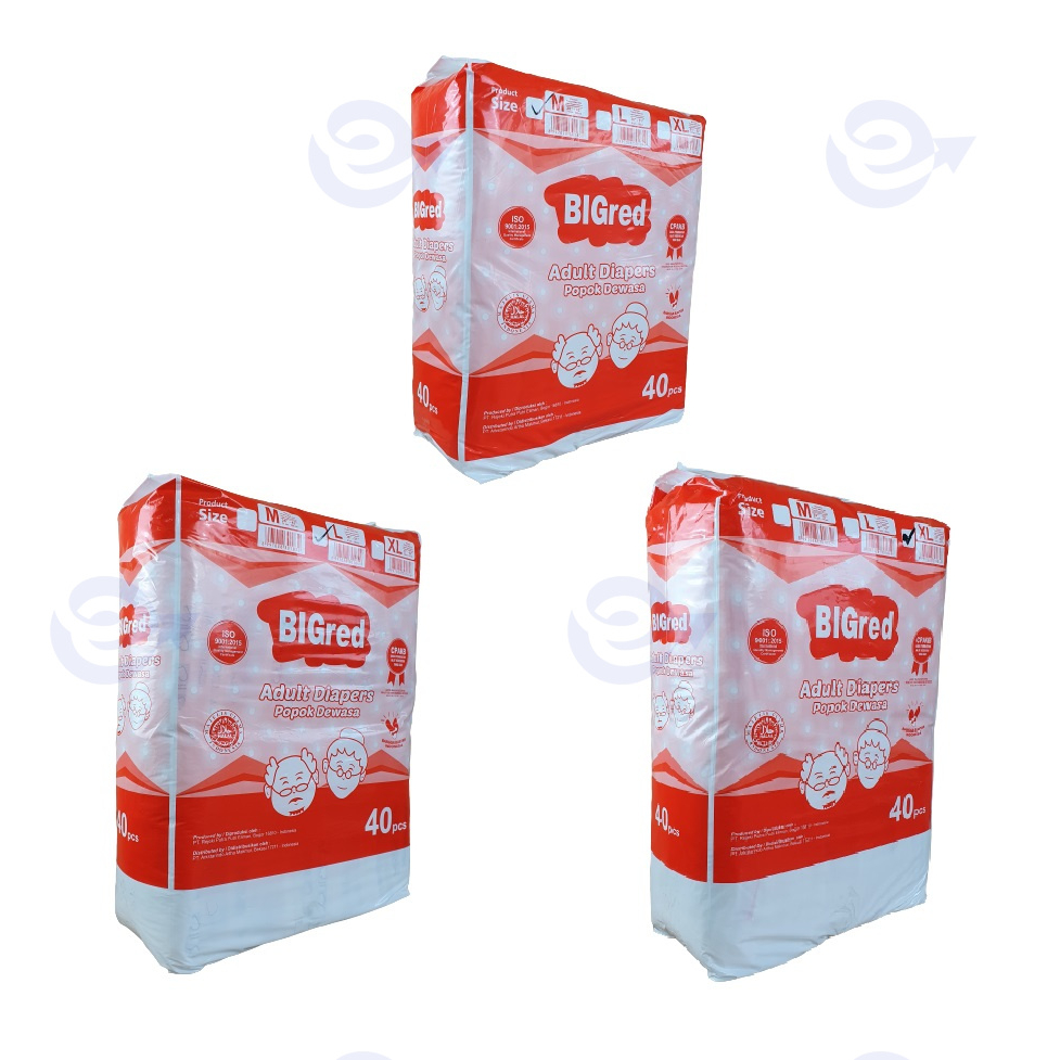 BIGred Adult Diapers Popok Dewasa model Perekat uk M L XL isi 40 pcs