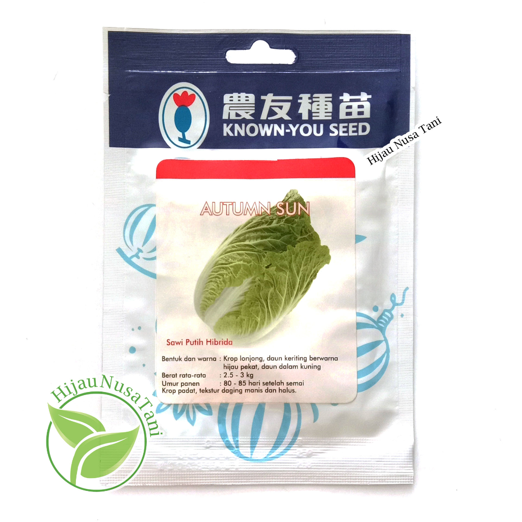 Benih Sawi Putih AUTUMN SUN 10 gram Known You Seed Kemasan Pabrik - biji bibit sawi putih krop hibri