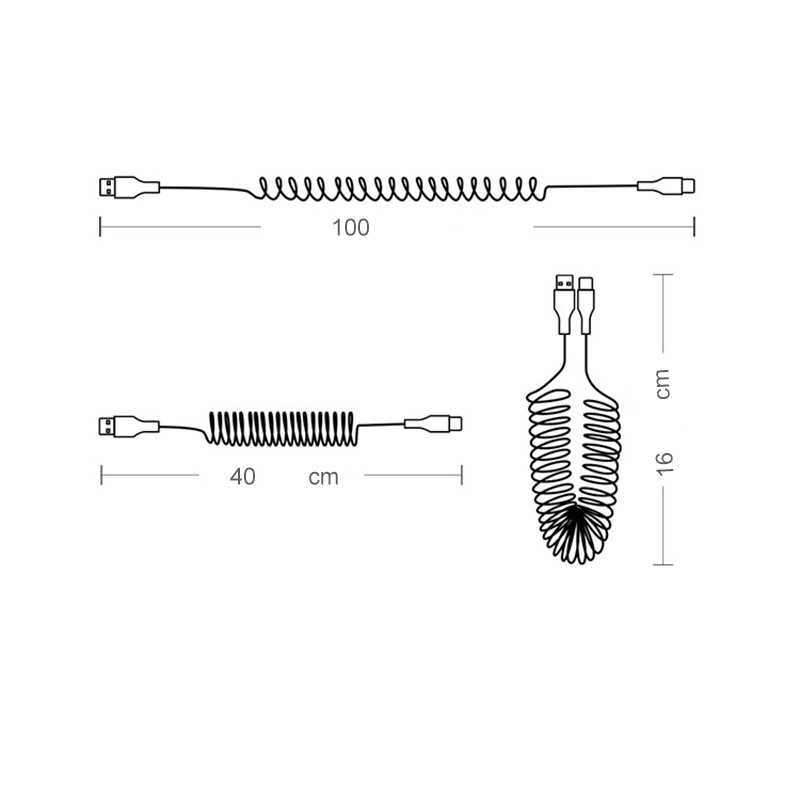 Kabel Charger Lightning Fast Charge Spring Telescopic 40W 5A Charger Perangkat Elektronik Transfer Data Cepat