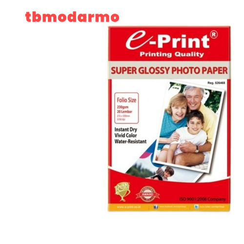 Tbmo Paper Photo Glossy SPR F4/20SH 230Gsm E-PRINT / Kertas Foto