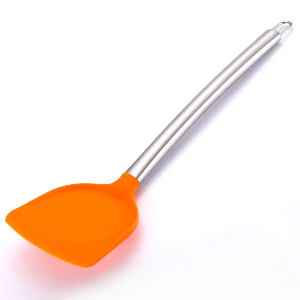 Spatula Sutil Sodet Silicone Gagang Stainless Steel Premium Sutil Food Grade Tahan Panas Anti Karat Sodet Silikon Stainless Dapur Memasak Serbaguna TERMURAH TERLARIS