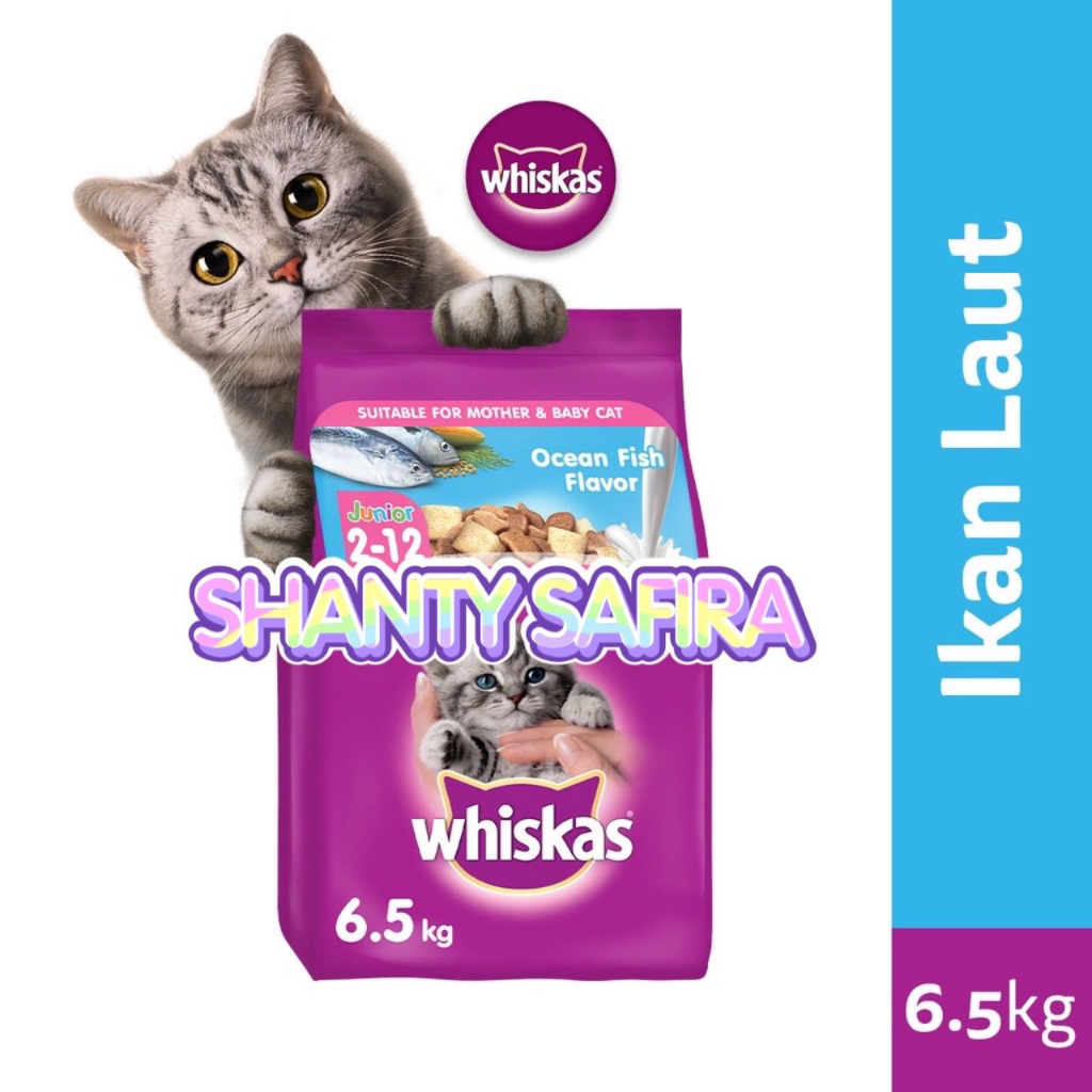 WHISKAS JUNIOR 6.5 KG MAKANAN KUCING DRY FOOD UNTUK KITTEN CAT FOOD ANAK KUCING