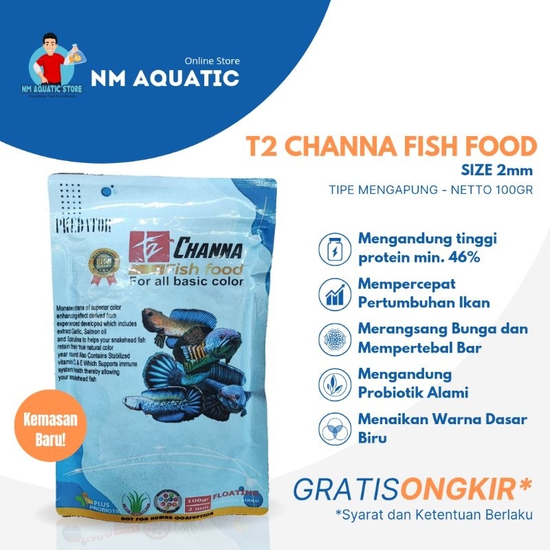 T2 CHANNA 100gr Premium Channa Fish Food Pelet Ikan Channa Pakan Channa