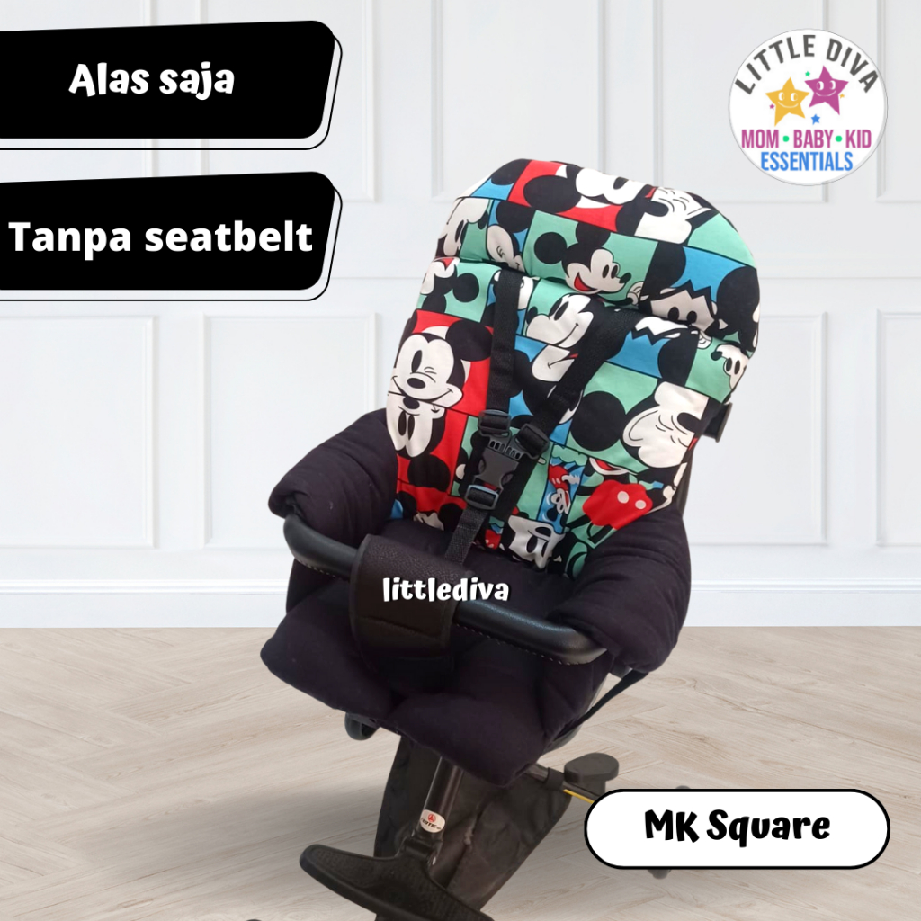 MK SQUARE EGG 45  READY Alas Stroller TANPA TALI SEATBELT tinggi 45 cm Motif Dudukan Bantalan Stroler Kereta Dorong Exotic LW120 LW121 LW 120 121 Baobaohao V3 LW959 959 Pasific SP T006 T 006