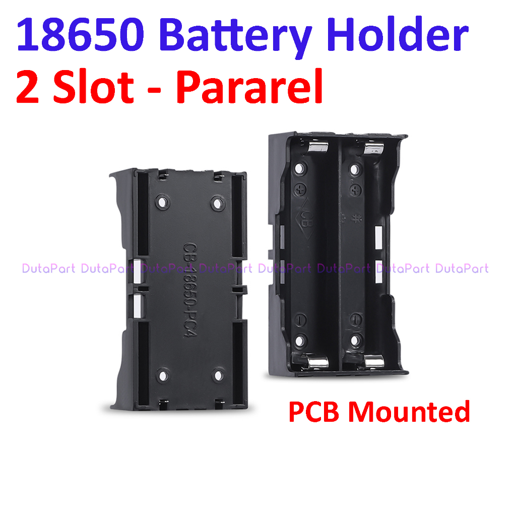 Battery Holder 2 x 18650 PCB MOUNTED PIN PLAT Kotak Box Baterai Batere