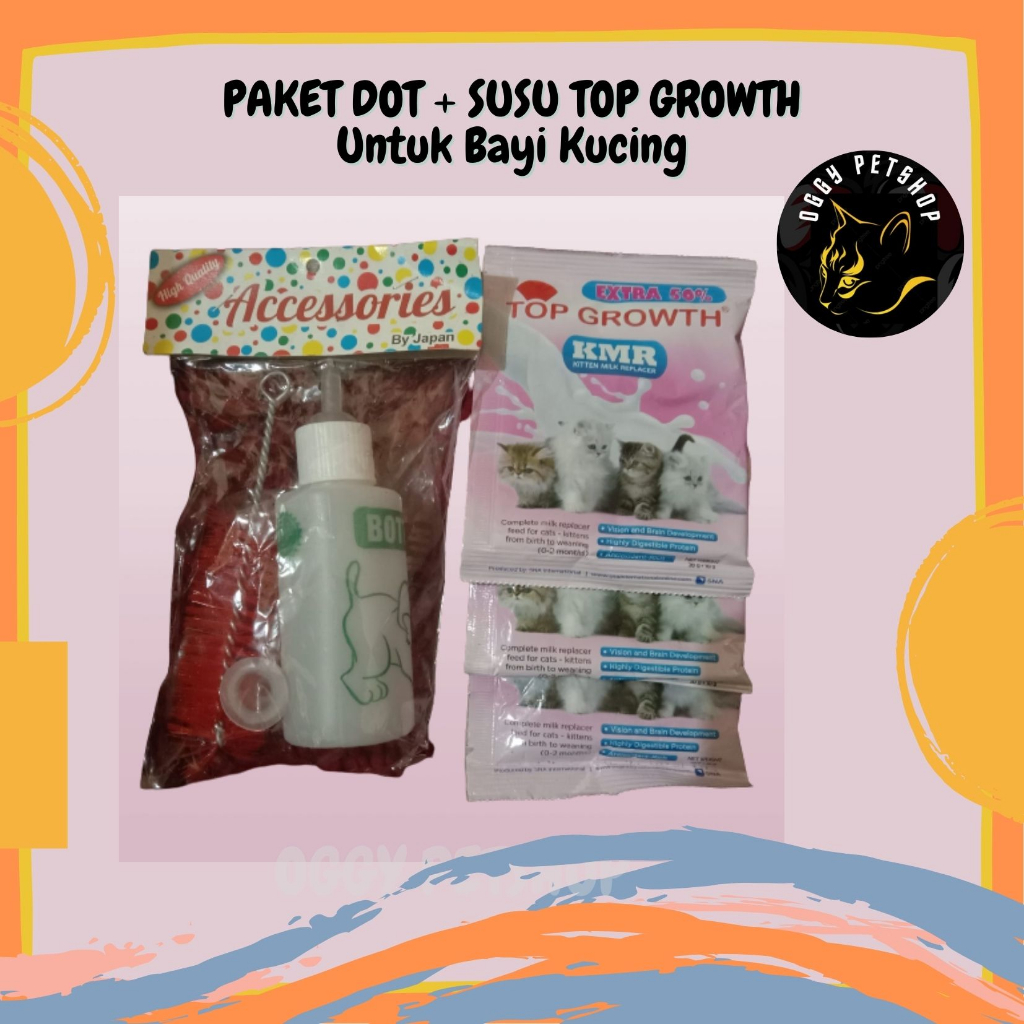 [ Paket ] DOT BOTOL IMPORT &amp; SUSU 3 SACHET Untuk Bayi Kucing