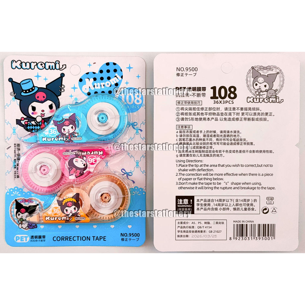 

(1 Set Isi 3 Pcs ) Correction Tape Fancy 9500 / Correction Tape Jinuo