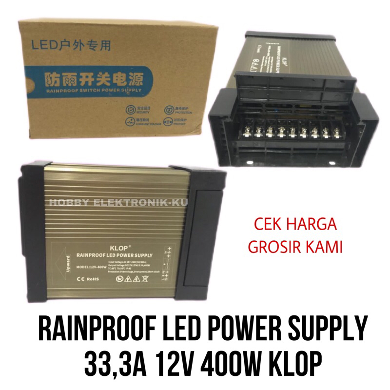 RAINPROOF LED POWER SUPPLY 33,3A 12V 400WATT KLOP