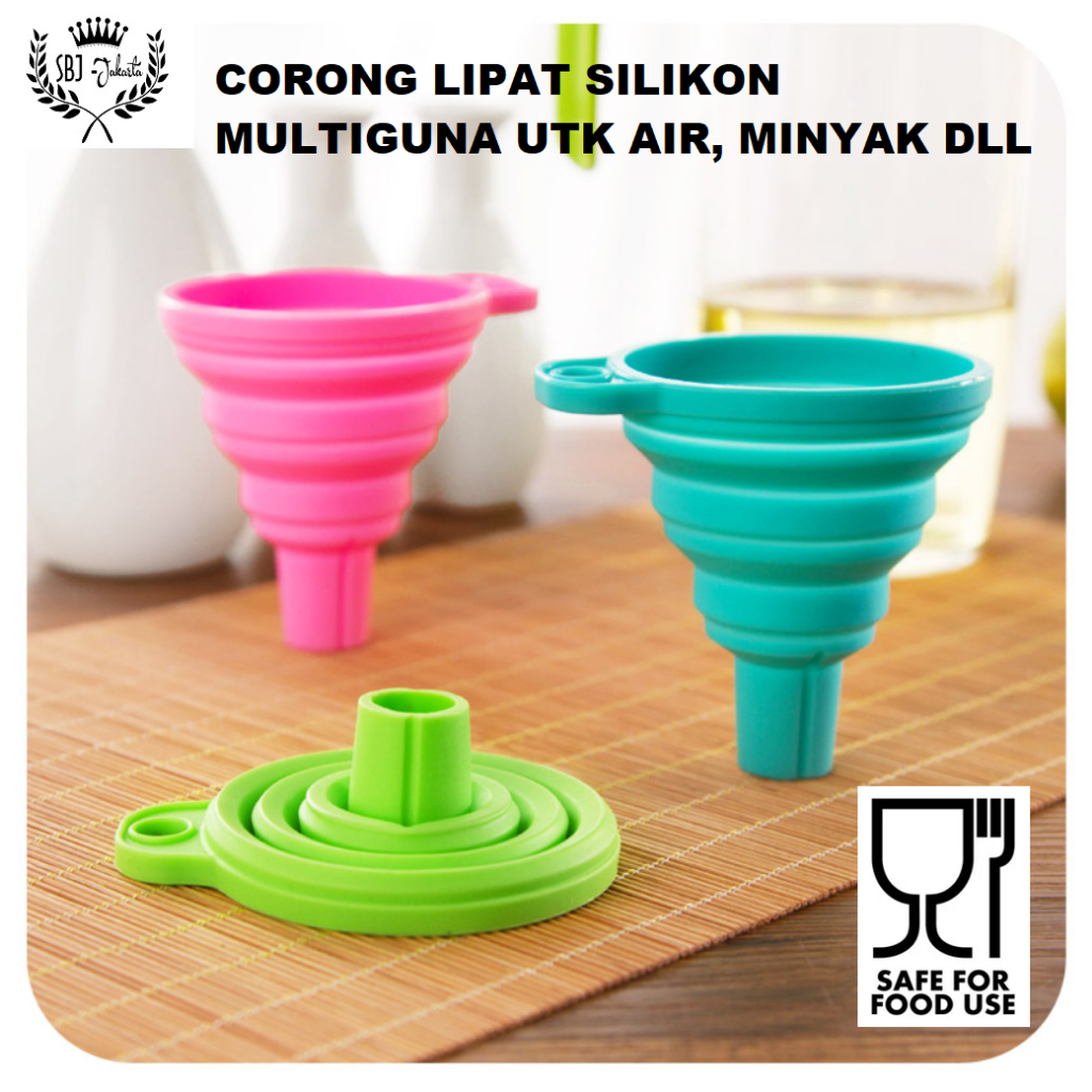 Corong silikon lipat corong lipat portable corong air minyak serbaguna