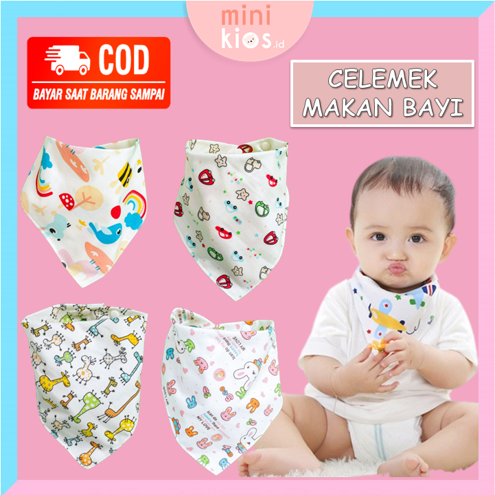 BIB BAYI / Celemek makan bayi / Slabber Segitiga Bayi / Tatakan Air Liur Bayi