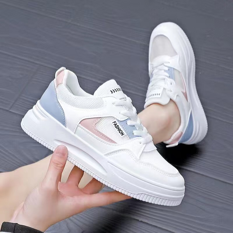 Sepatu Sneakers Premium Putih Import Wanita Dewasa Terbaru Original Casual Cewek R07-Blue