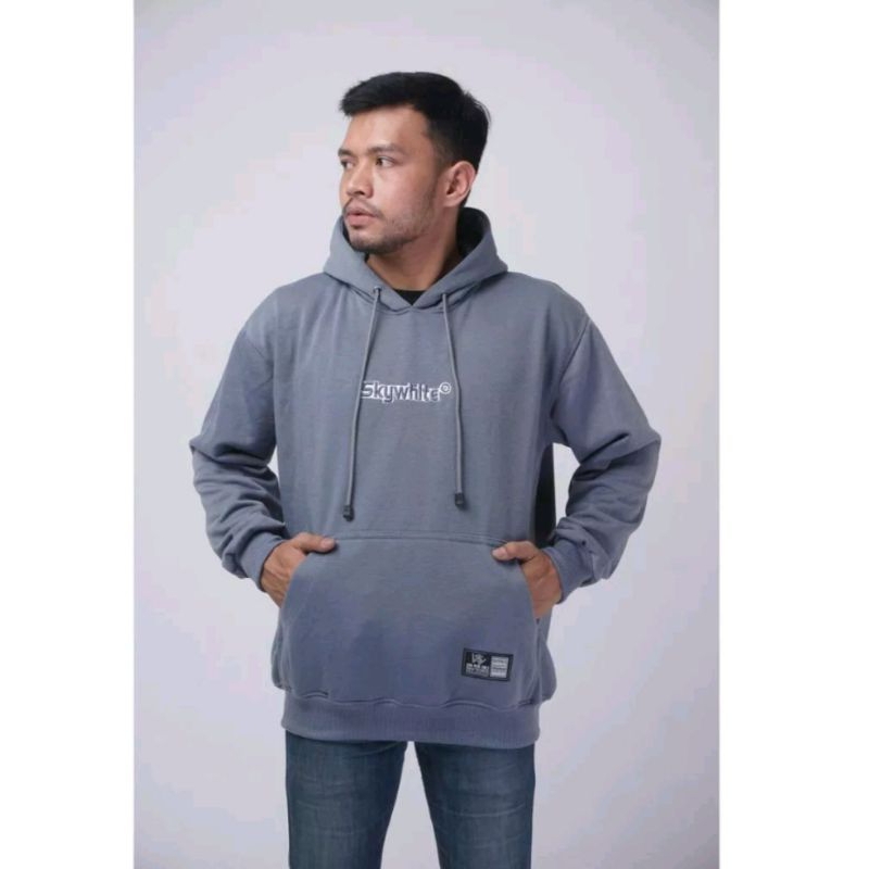 SKYWHITE HOODIE ZIPPER SWEATER BAHAN GRAMASI 280 UNISEX