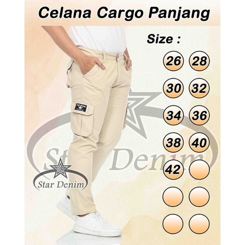 Celana Cargo Panjang Pria - Cargo Pria Jumbo Big Size Star Denim - Celana Cargo Gamblok Panjang Pria Terbaru - Celana Pria Panjang Katun Twil Trending - Celana Panjang Pria Pdl Saku Samping Terlaris