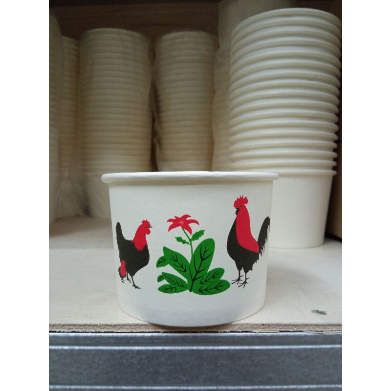 Festival.Store Paper Bowl Mangkok Mangkuk Ayam Jago Papper Cup Rice Bwol Kertas Mie Ayam Bakso Baso