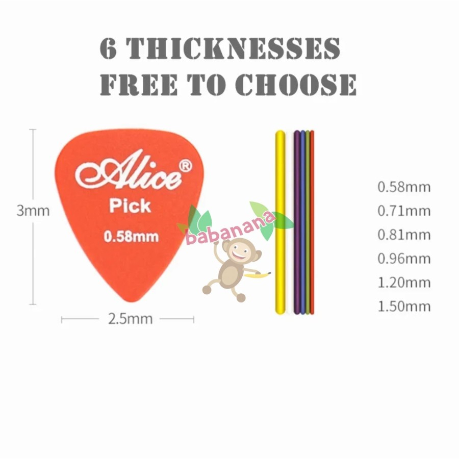 Pick Gitar Alice Akustik 50PCS Multi Color Pik Guitar Petik Murah