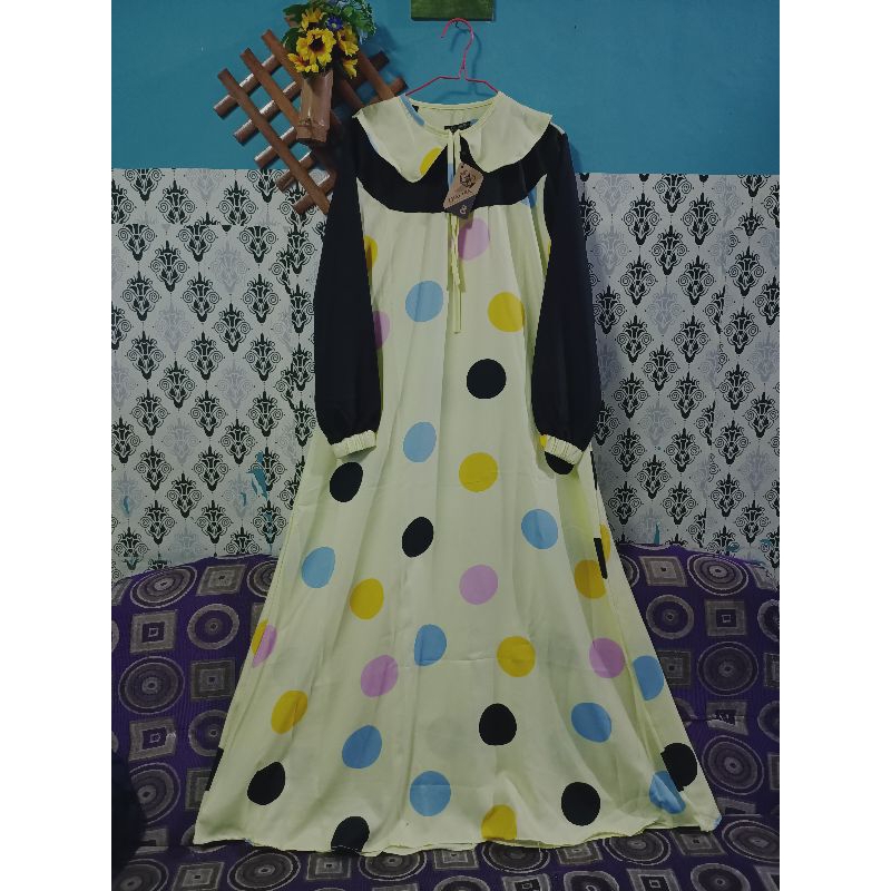 GAMIS POLKADOT BY ZHAFIRA STYLE