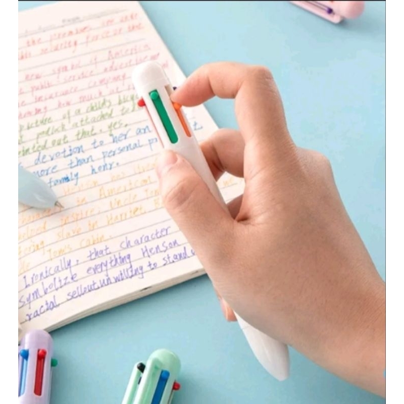 

Pulpen Ballpoint 6 warna - 0,7mm Ujung Bundar