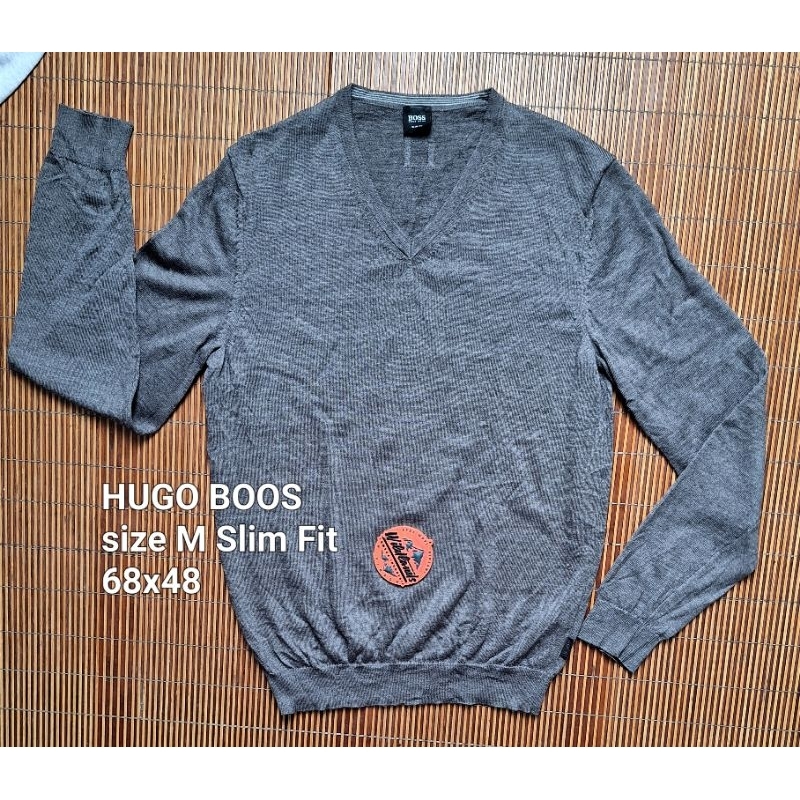 Sweater Knitwear HUGO BOSS Rajut Wool Cashmere vneck