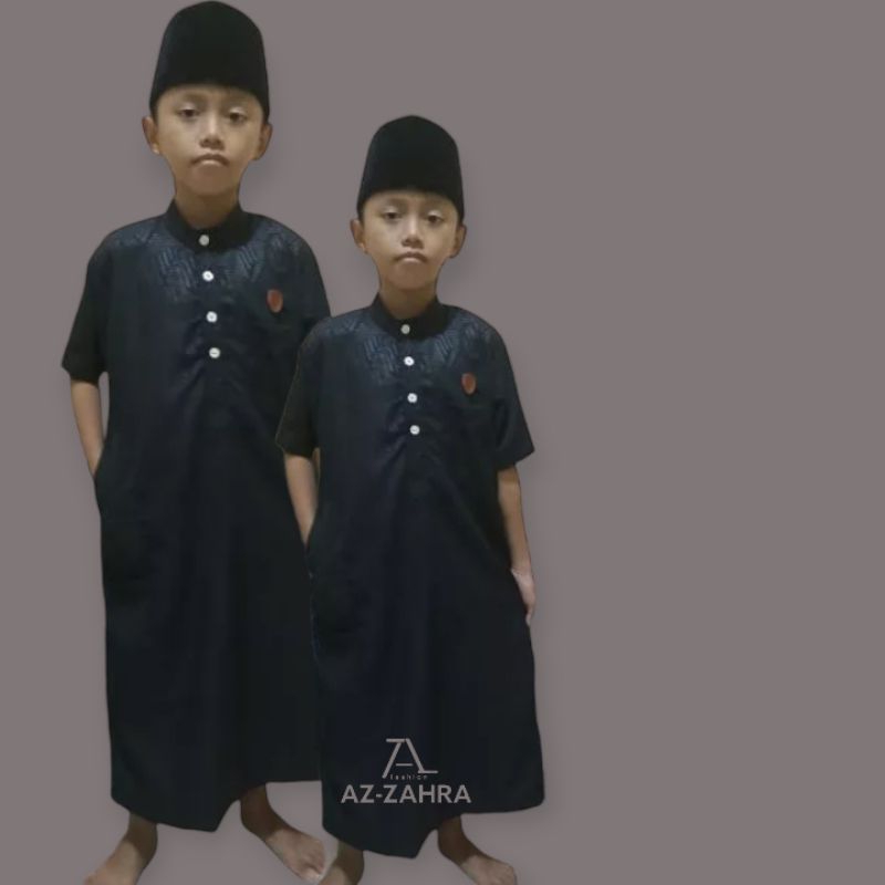 jubah gamis muslim anak  laki-laki bahan besway embos