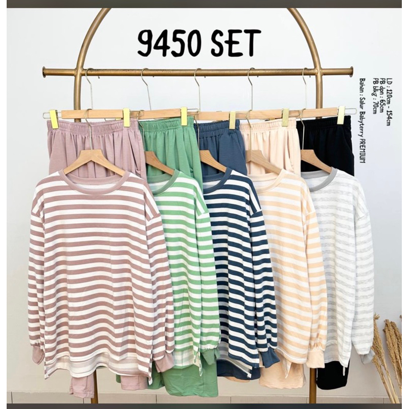 setcel wanita kaos import salur oversize setelan celana wanita jumbo