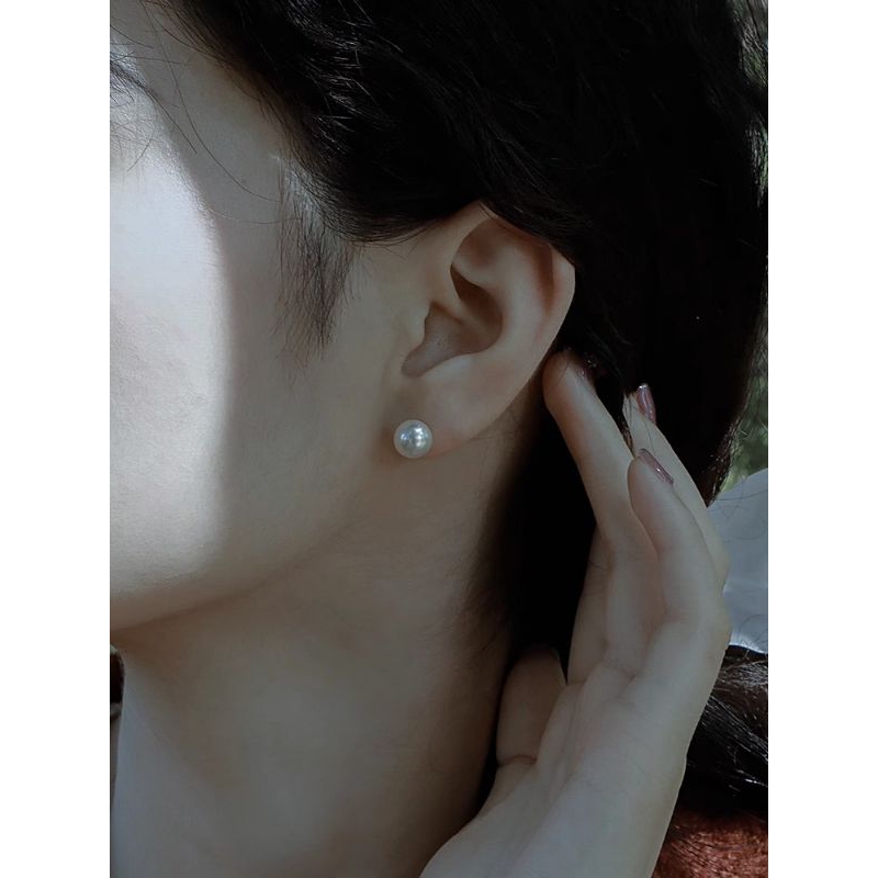 COD Anting Tusuk Mutiara Putih Simple Classy Glamour Korean Style